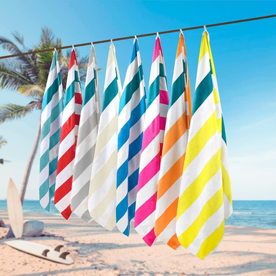 женщина замши 200gsm напечатала пляжный полотенце пляжного полотенца розовое Striped